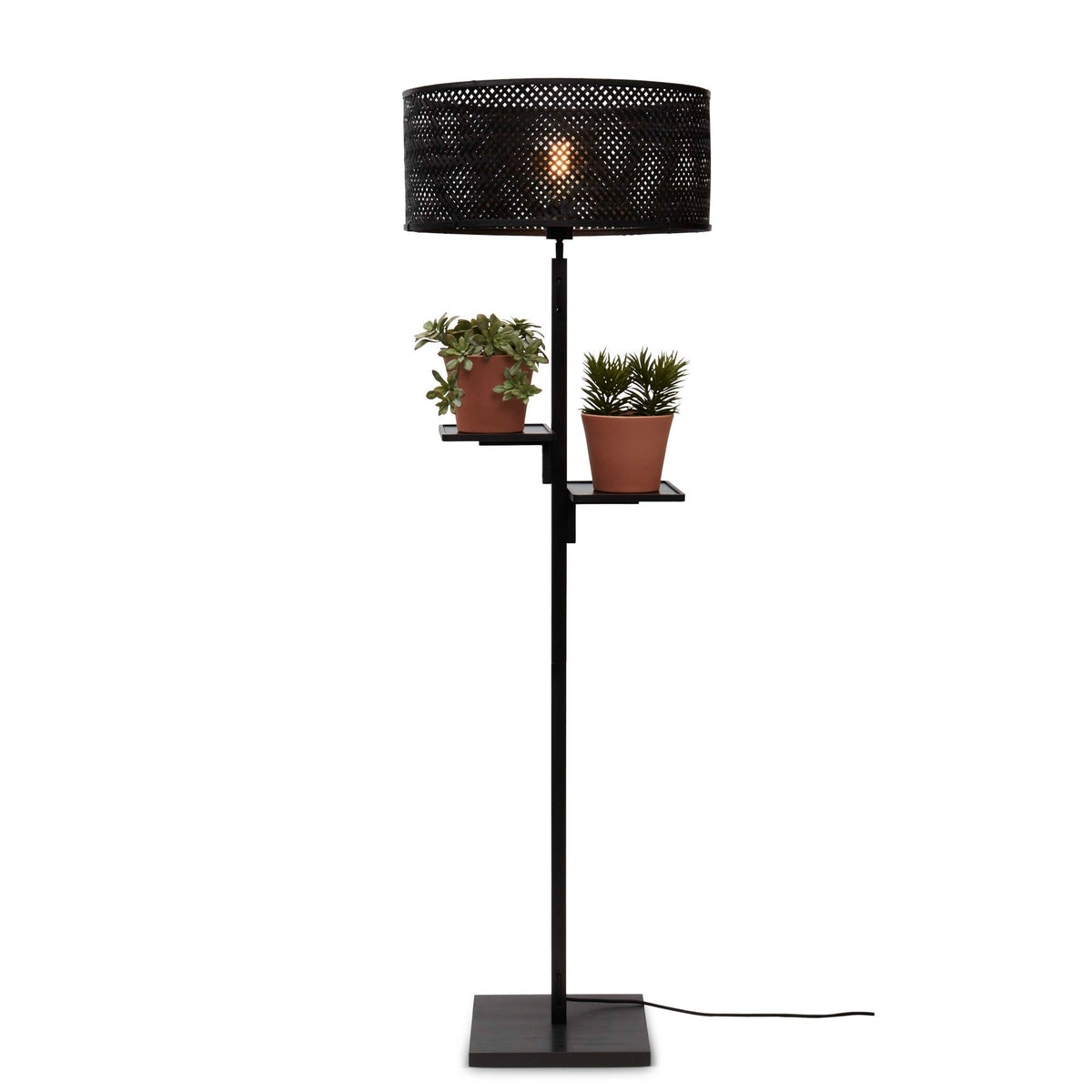 GOOD&MOJO vloerlamp Java - zwart - Ø50cm