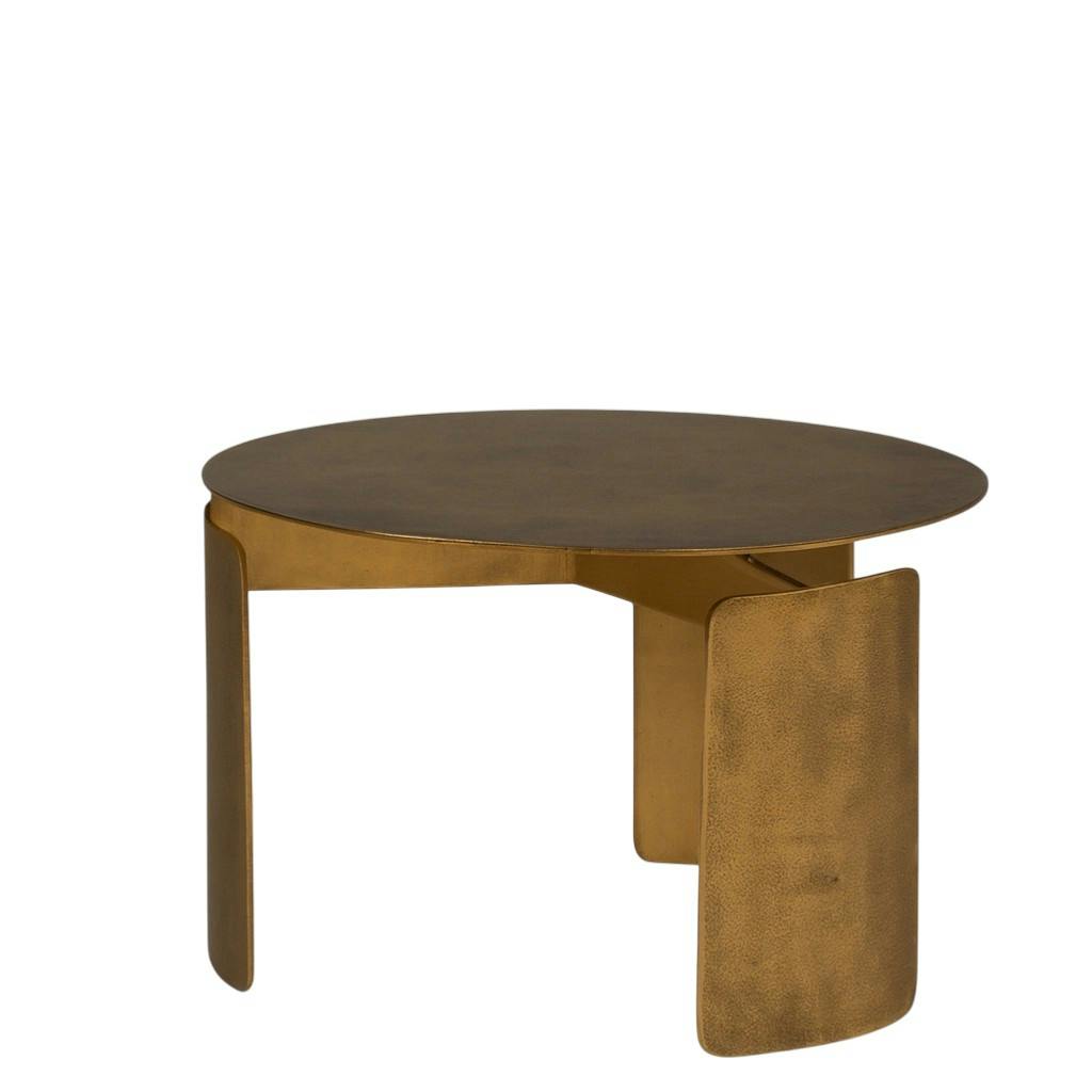 Table basse ronde en métal doré Ø60 cm KANO