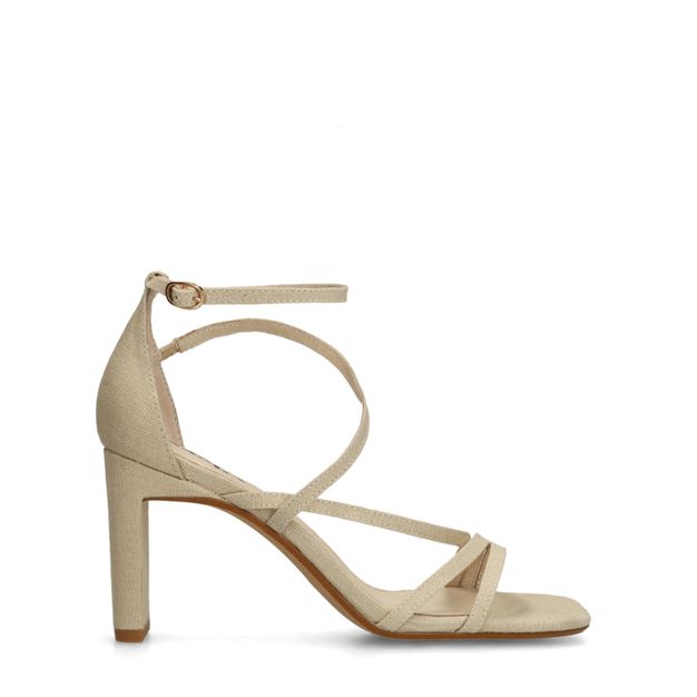 Beige sandalen met hak