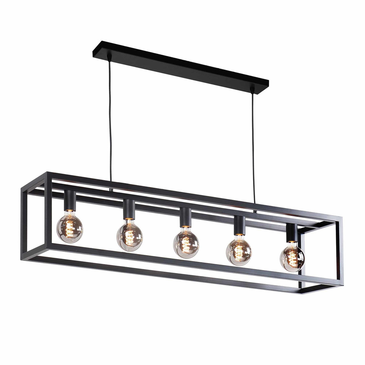 Highlight hanglamp Fragola - 5 lichts - 120x 170 cm - zwart