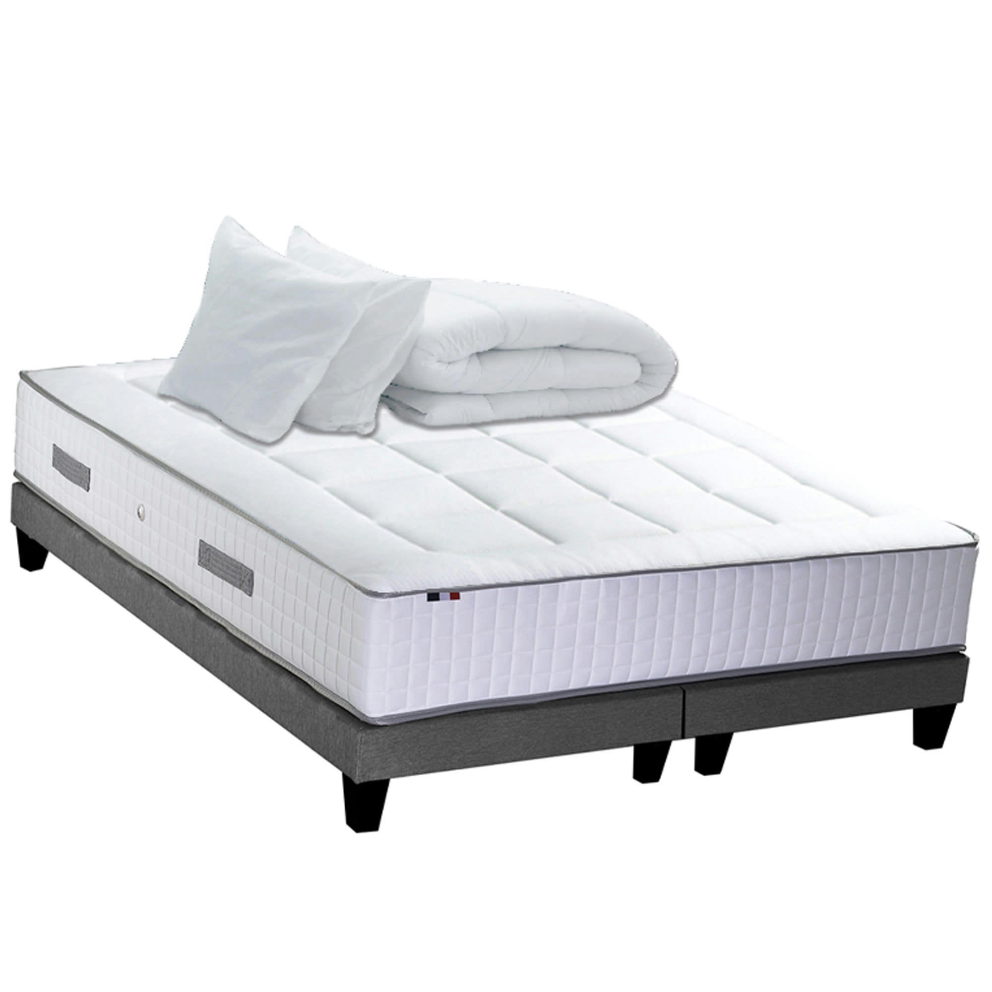 PACK PALACIO - Pack matelas sommier oreiller couette 160x200