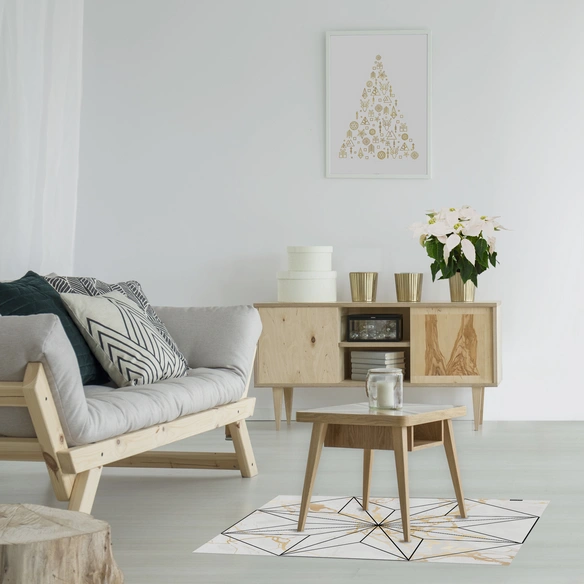 Vinyl Teppich »Kelly«, BxL:68 cm x 68 cm, weiß|schwarz