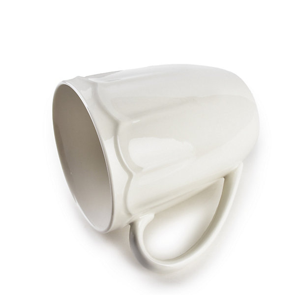 Mug en porcelaine Hella élégante 32 cl, 12,5x9xH11 cm, blanc