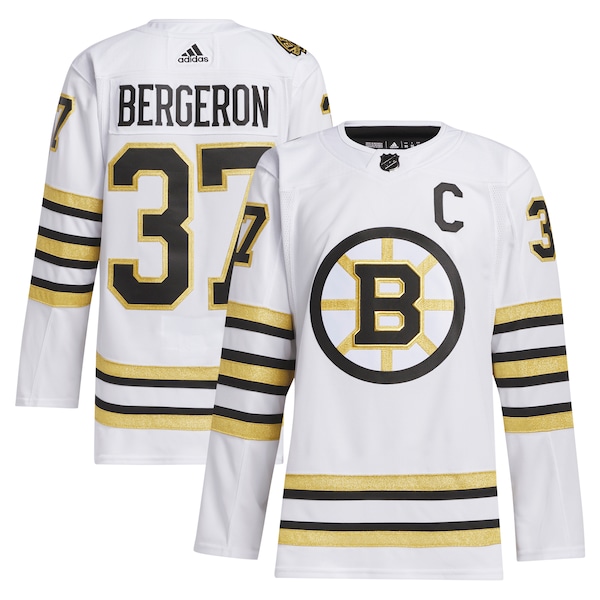 Patrice Bergeron Boston Bruins adidas Away Primegreen Authentic Player Jersey - White/Black