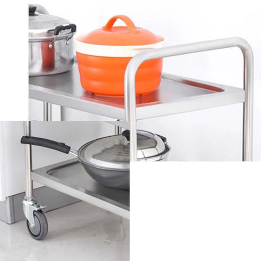 SOGA 2X 4 Tier Stainless Steel Kitchen Dining Food Cart Trolley Utility 860x540x1170mm