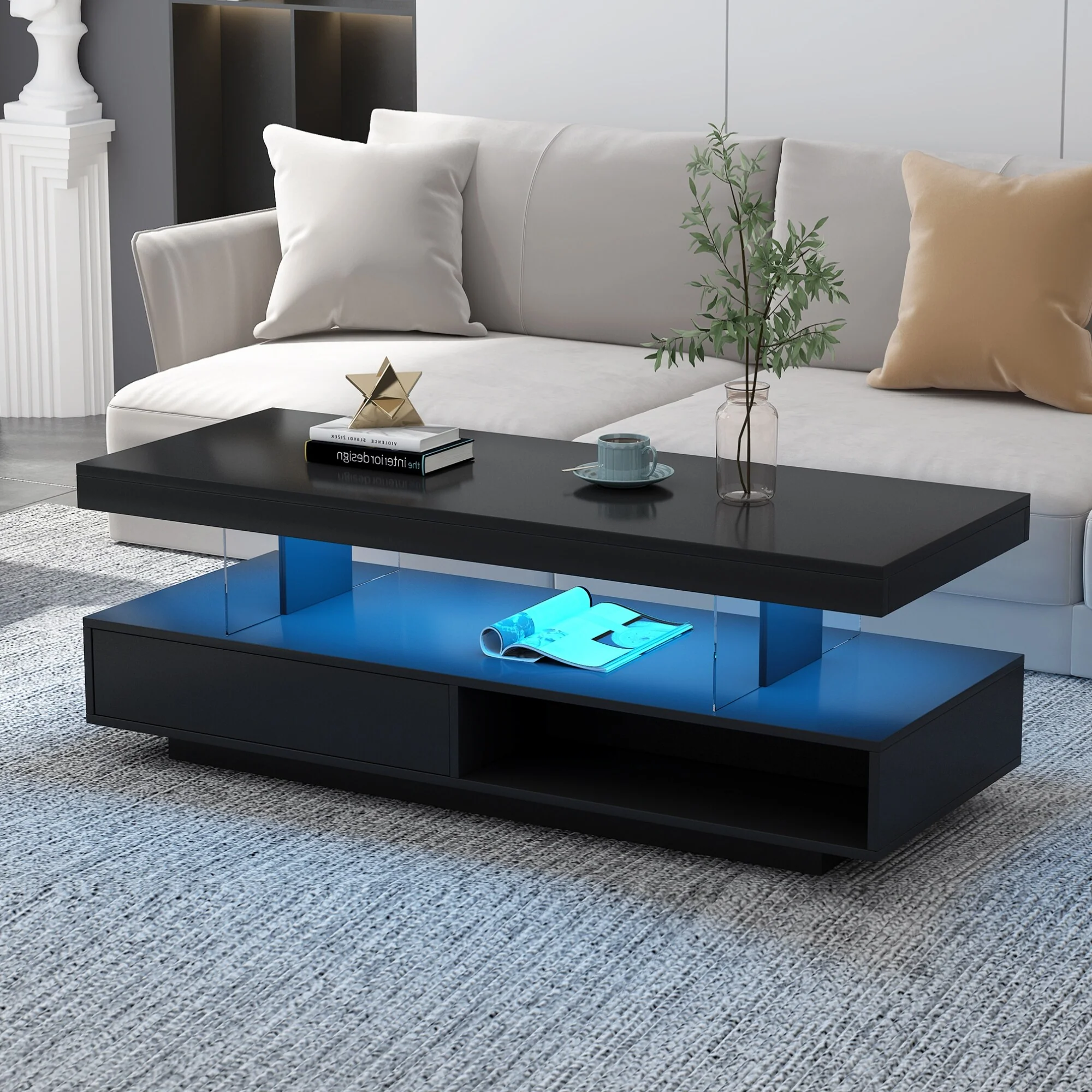 U-Can Led Coffee Table with Storage