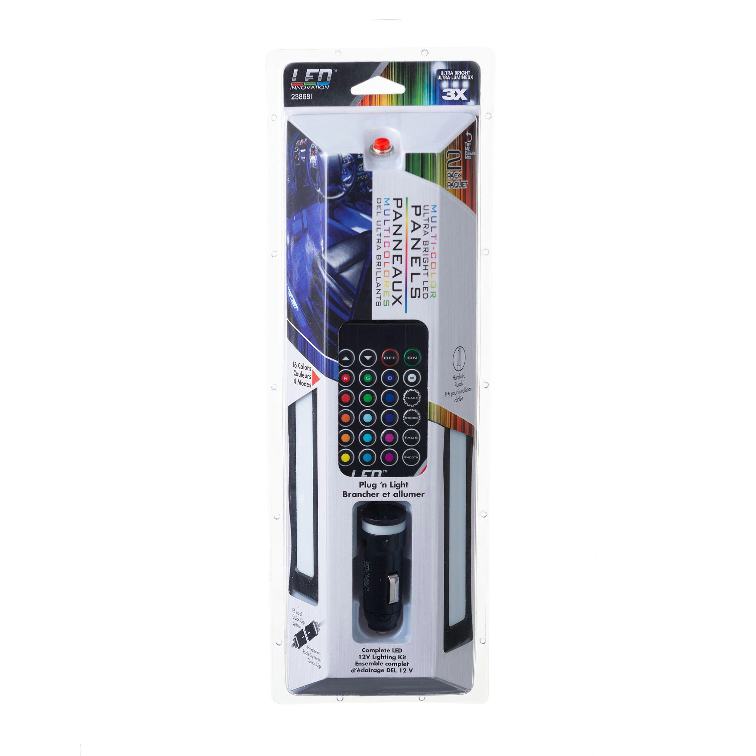 Custom Accessories 12V LED Innovations Panel Light, Multi-Colour, 2 x 12-in, 2-pk
