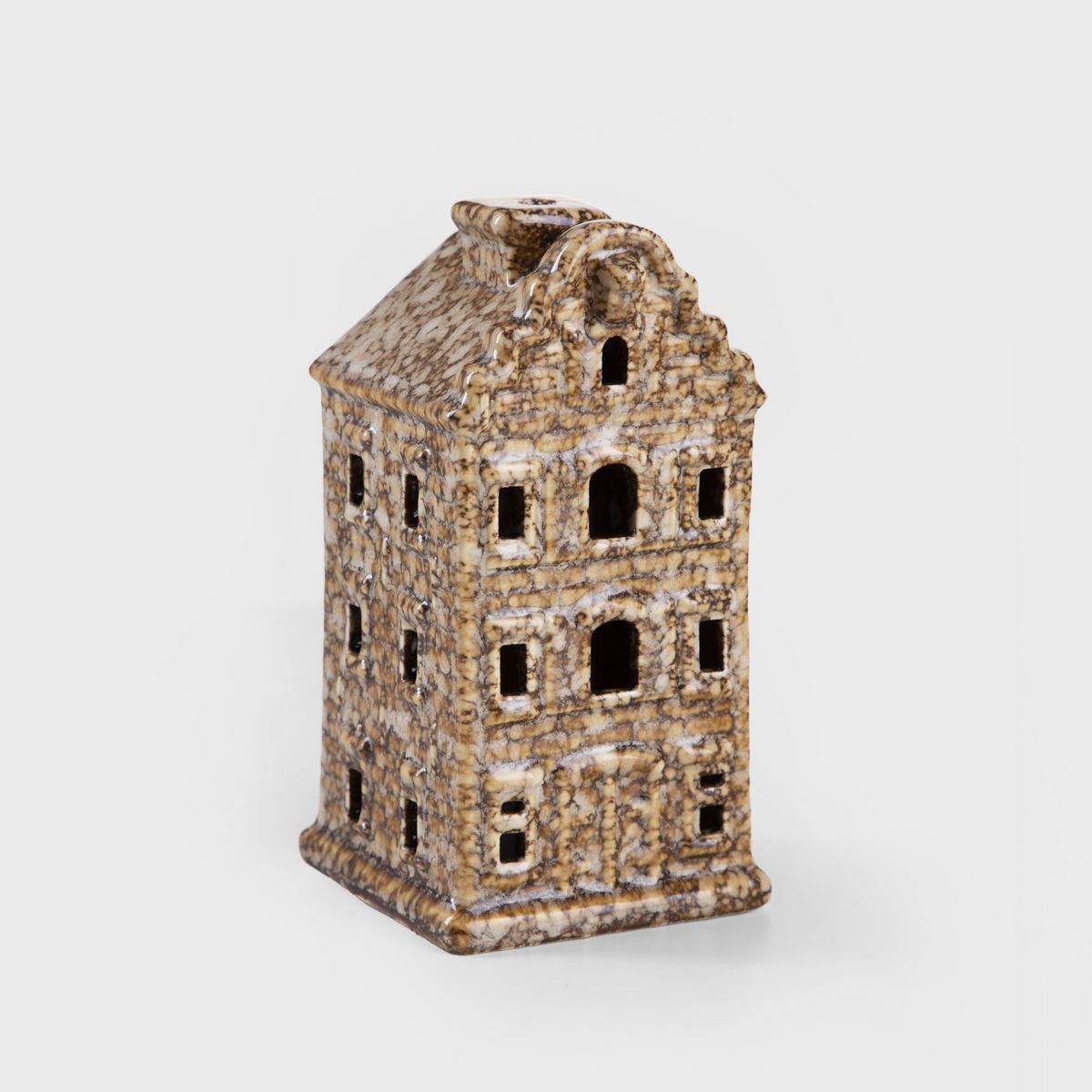 Domek LED CRISPO ceramiczny brązowy 7x7x14 cm