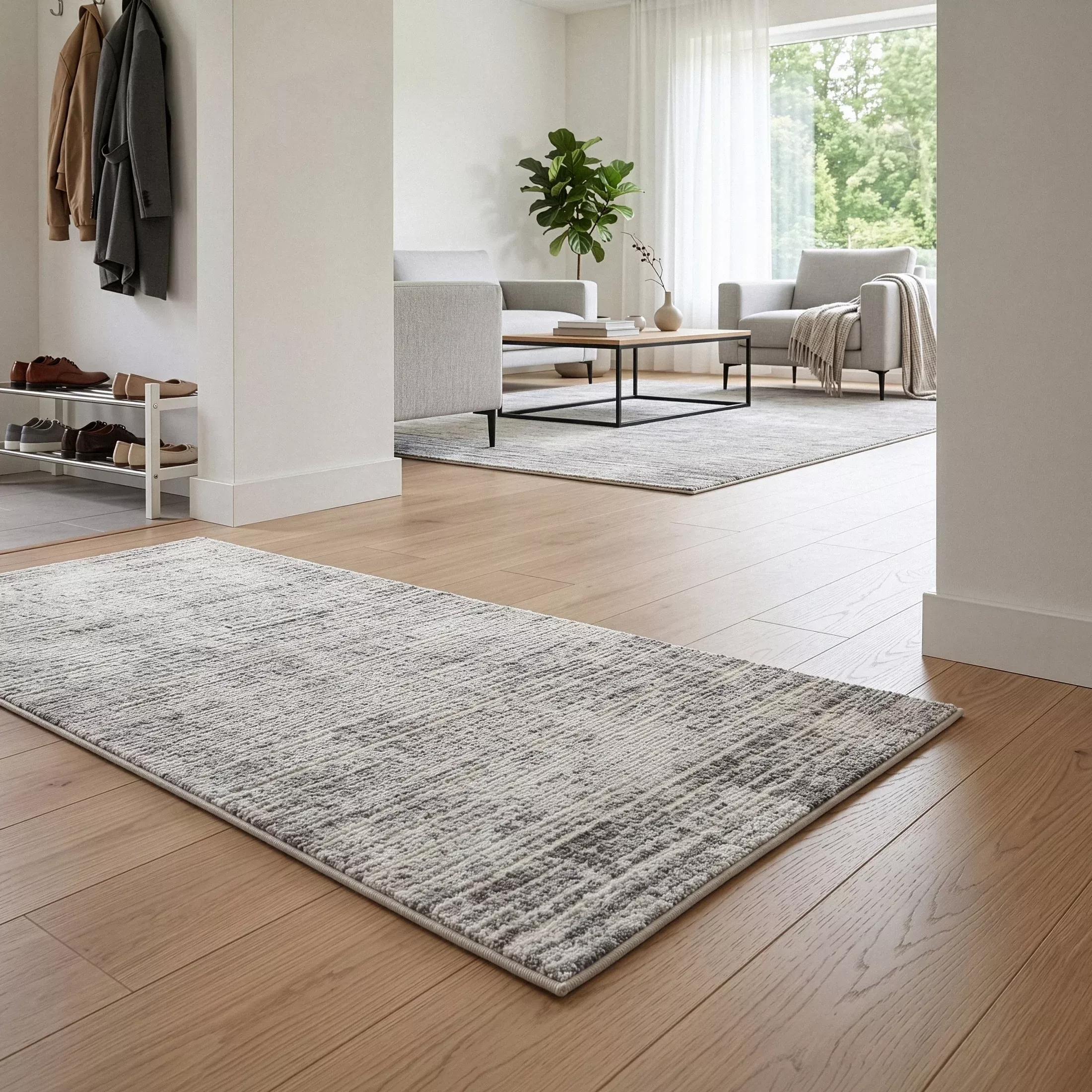 Dywan 80x150 cm srebrny nowoczesny cieniowany OMEGA2