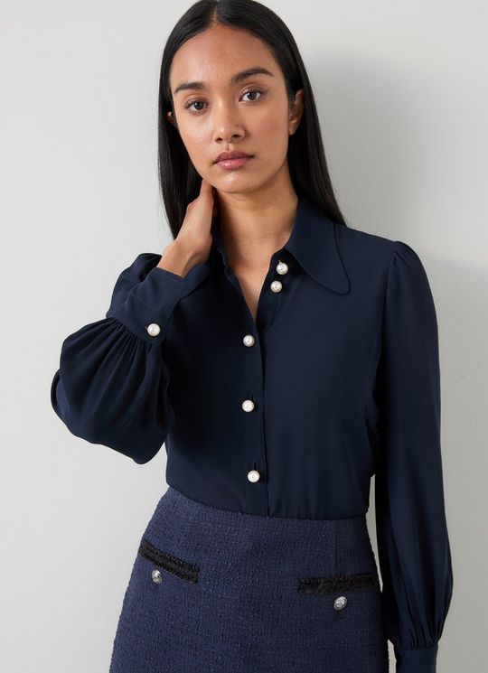 Sonya Navy Blouse