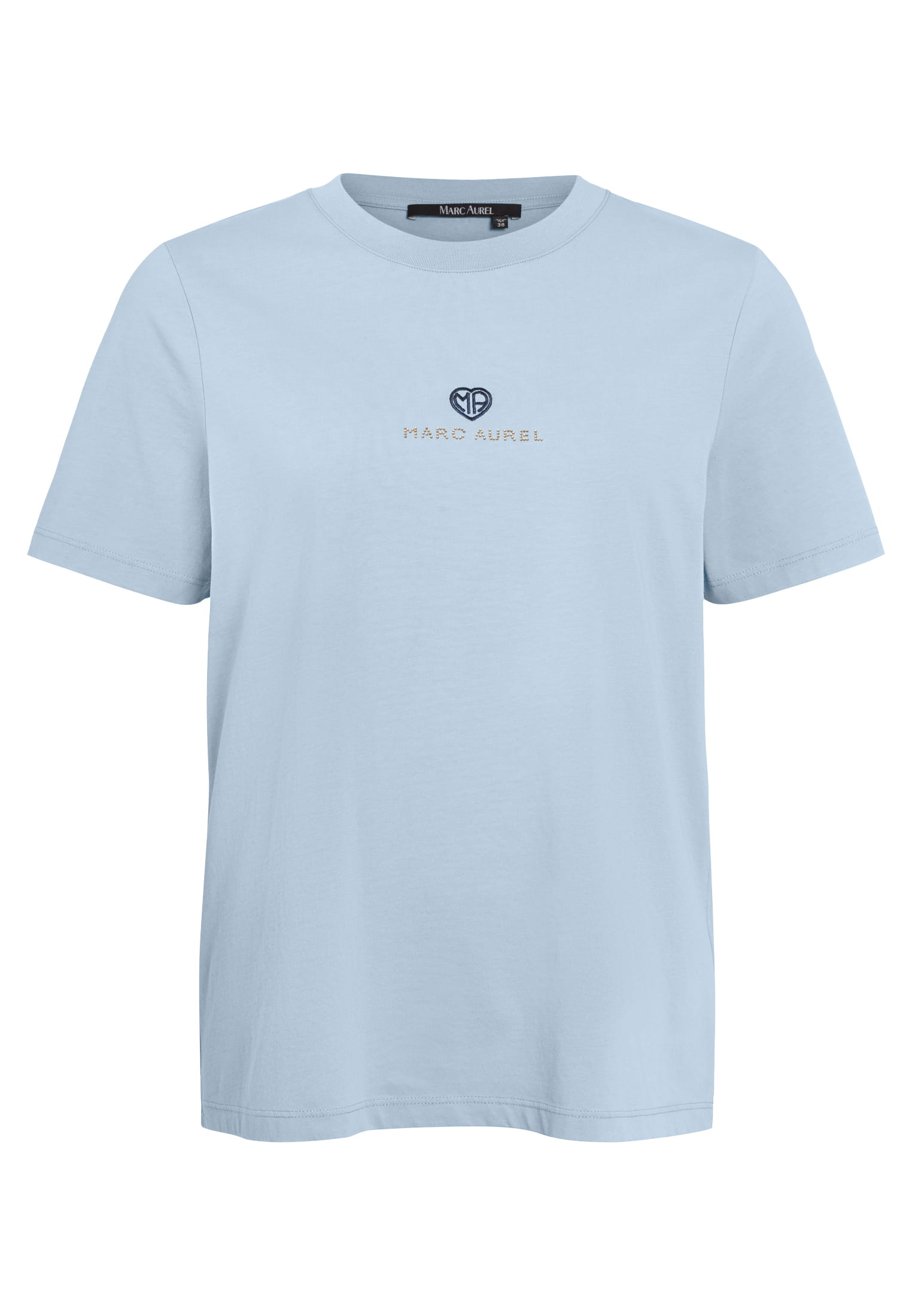 T-Shirt mit Stickerei und Strass-Logo