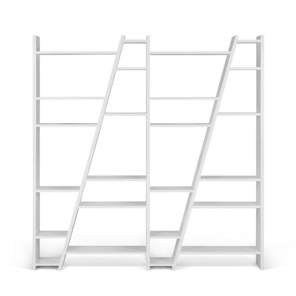 DELTA - Bibliothèque  placage blanc laqué