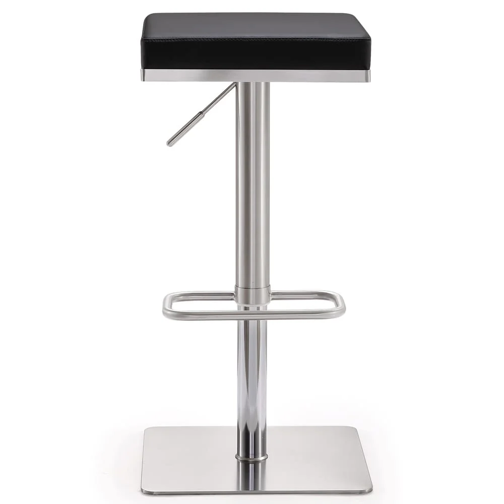 Strick & Bolton Fulla Stainless Steel Eco-leather Square Barstool