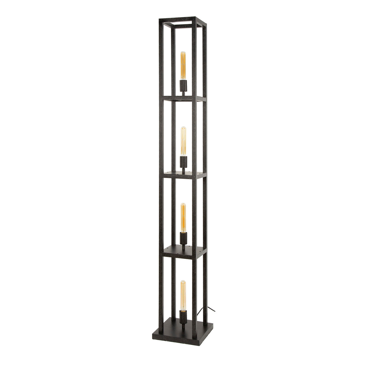 Giga Meubel Vloerlamp Quadra - Artic Zwart - 4-Lichts - 25x25x163cm