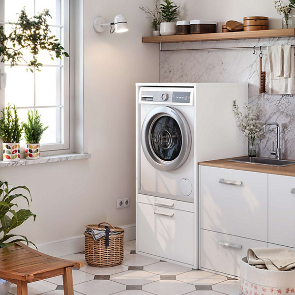 Meuble armoire pour machine à laver T-BATH 67,2x144cm blanc