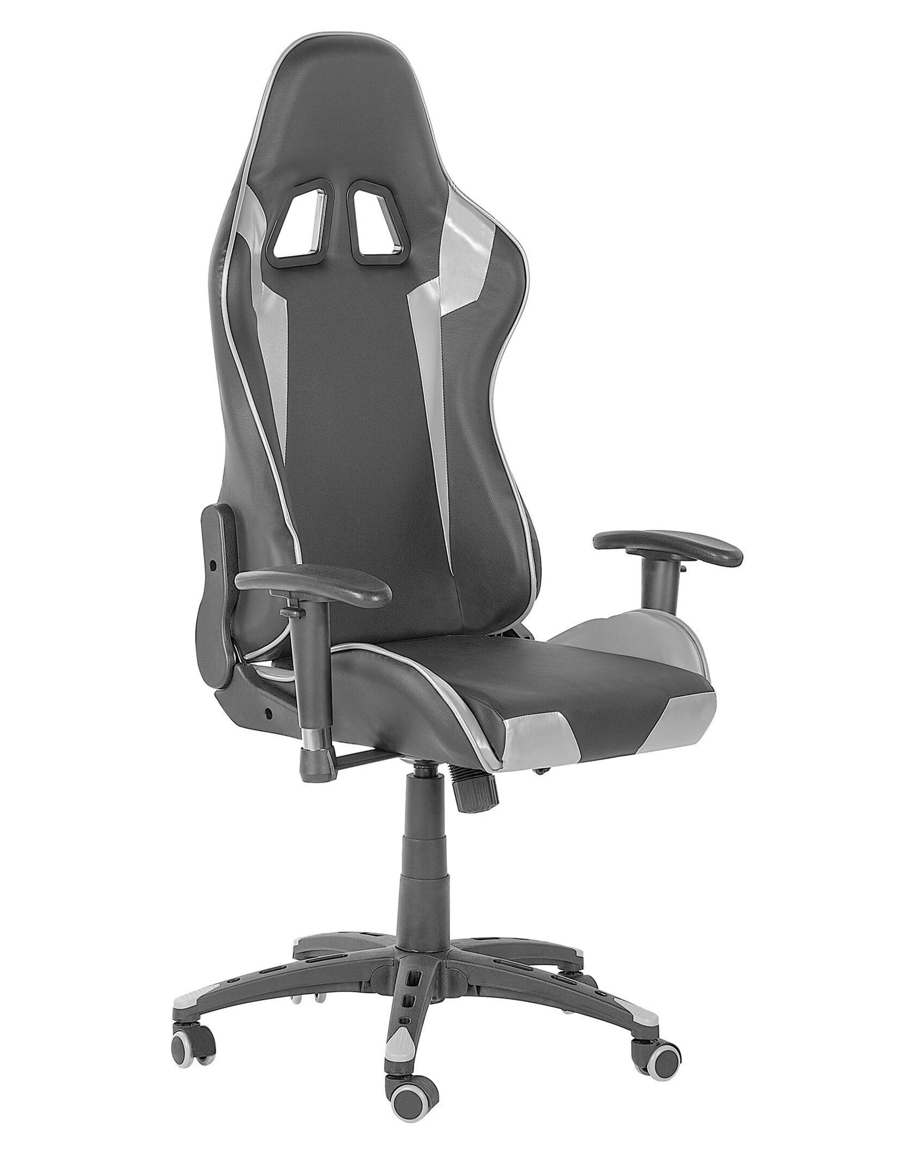 Gaming Chair KNIGHT Faux Leather Silver