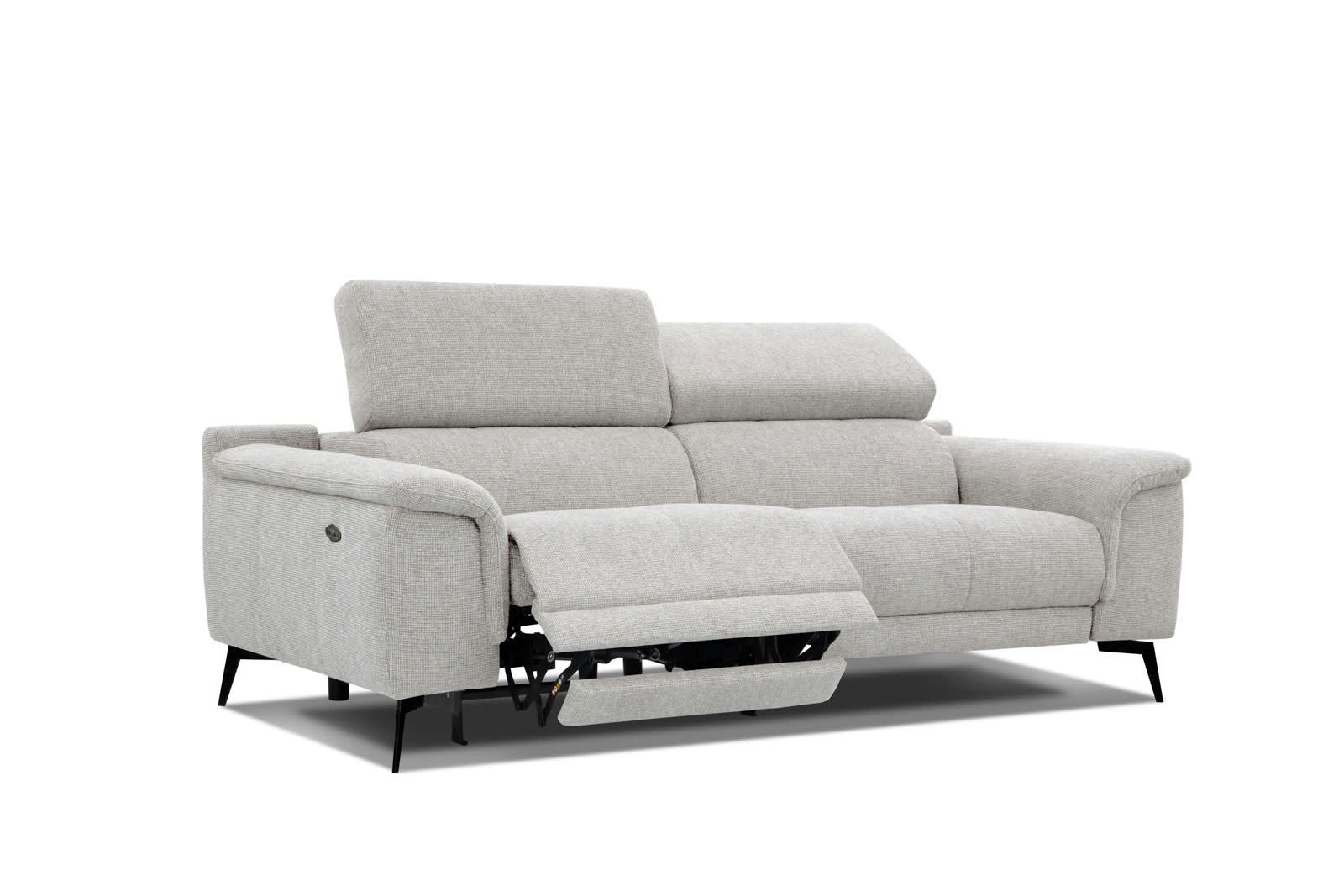 FIERO - Canapé 3 places XXL relax électrique côté gauche tissu beige clair