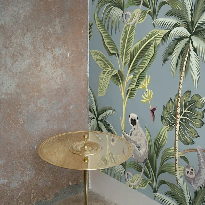 ANIMALI - Papier Peint Jungle Tropicale Gris 250x200 cm