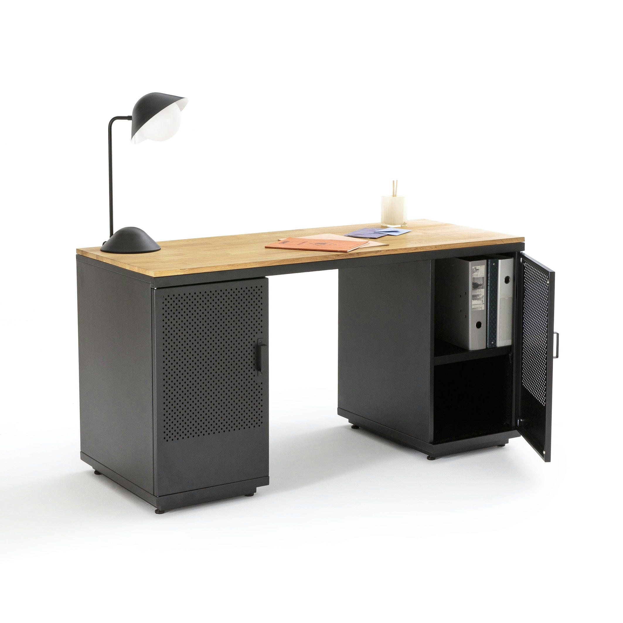 Bureau chêne et métal acier, Agama