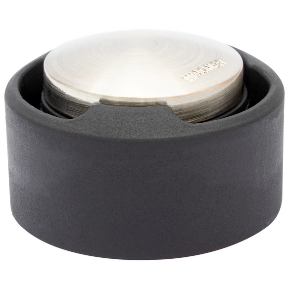 Türstopper, silberfarben/schwarz, Metall/Gummi