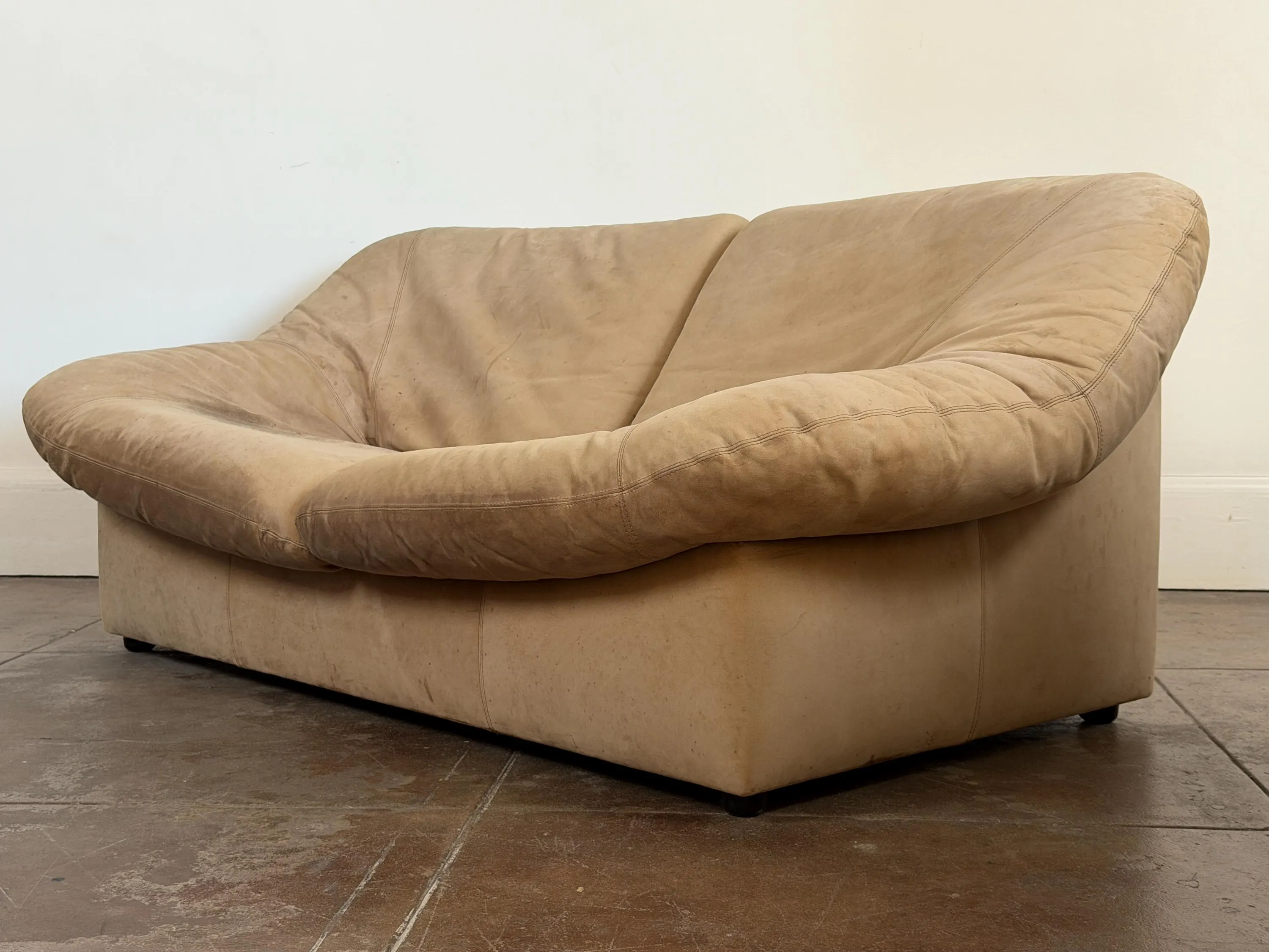 Vintage 1970’s Leolux Leather Loveseat Sofa