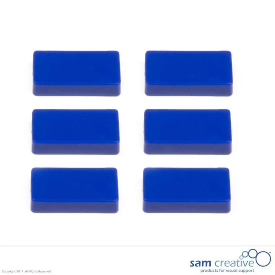 Set Rechthoekige Magneten 12x24mm blauw (6 stuks)