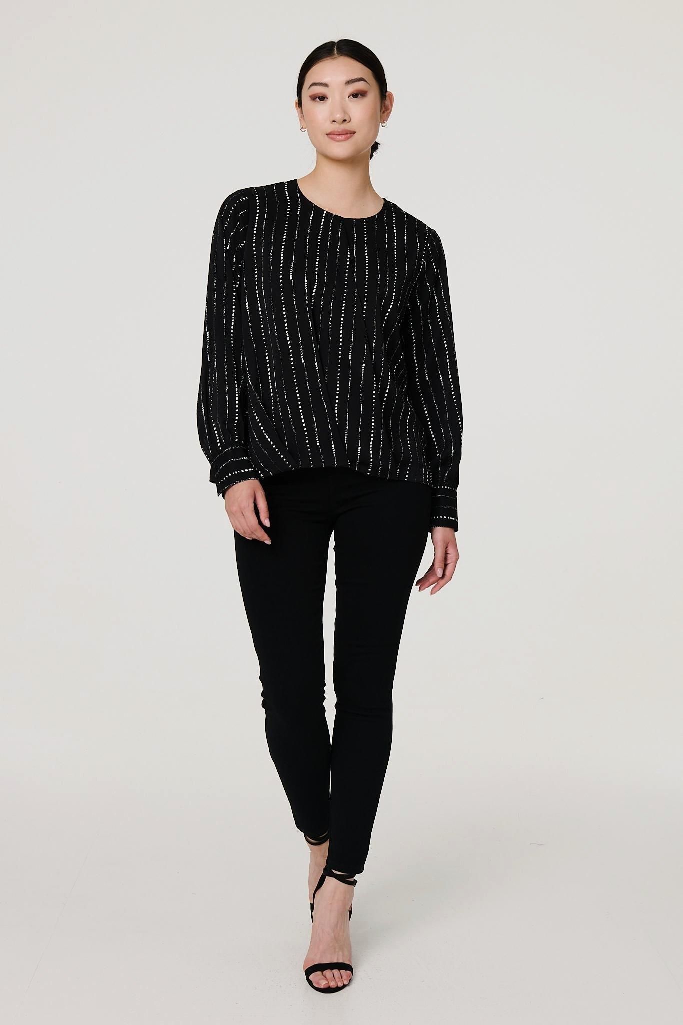 Izabel London Stripe print Long Sleeve Blouse