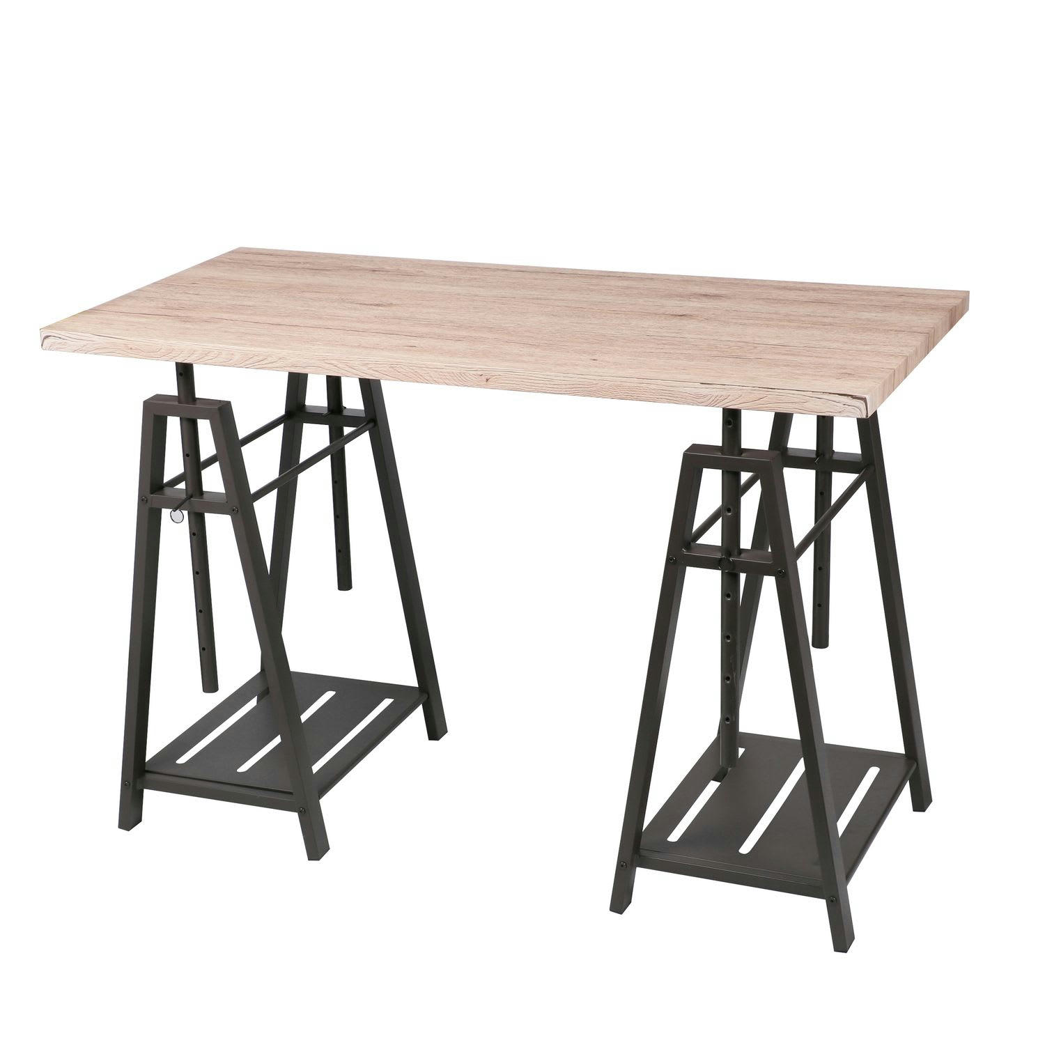DOCK - Bureau bois et métal noir Archi 120cm