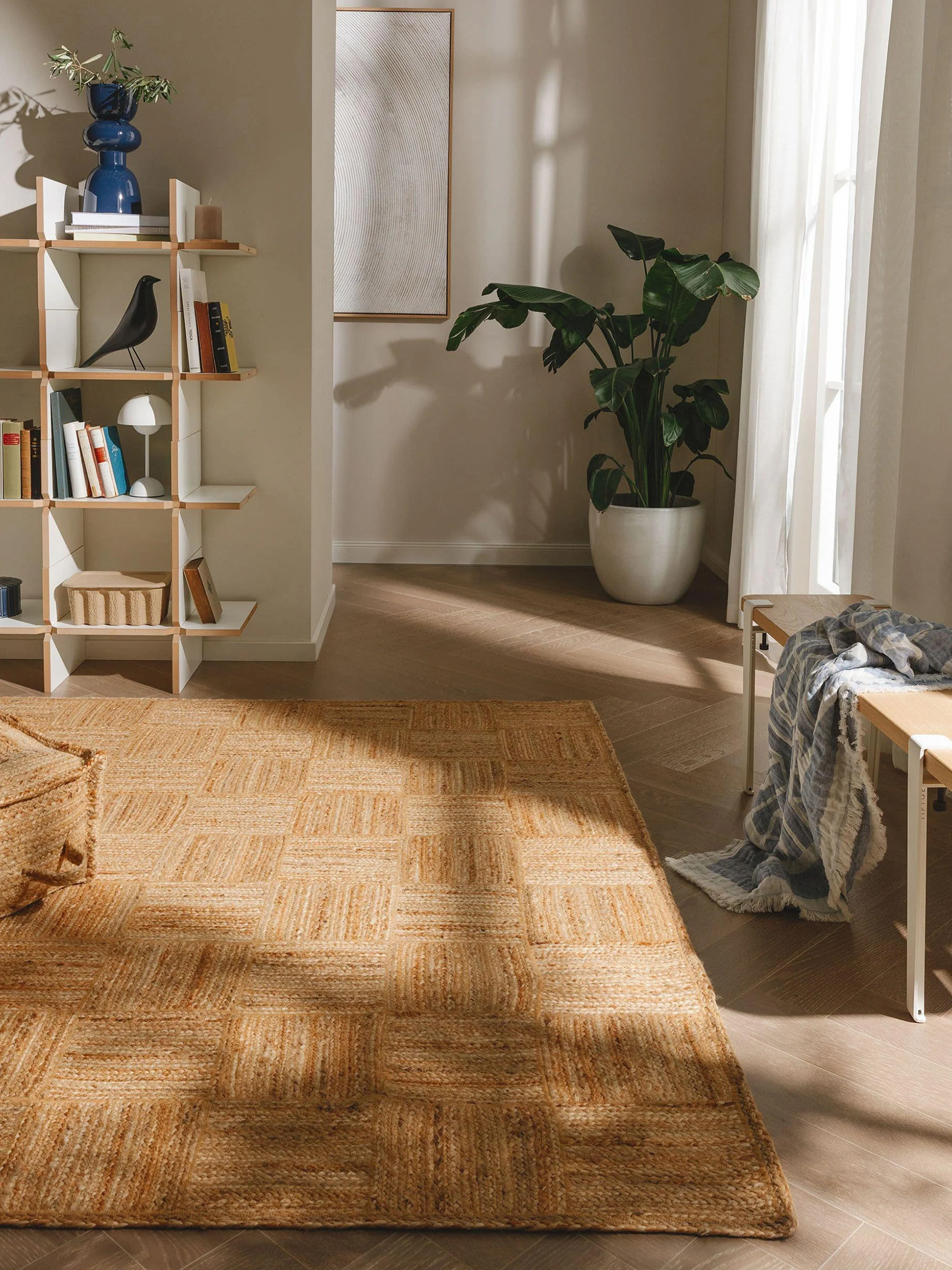 Handgewebter Jute-Teppich Jutta