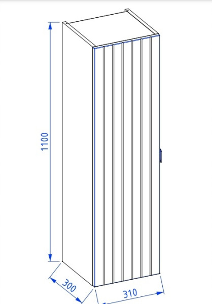 Kaszmirowy słupek Harmo 110 cm frezowany lakierowany MDF
