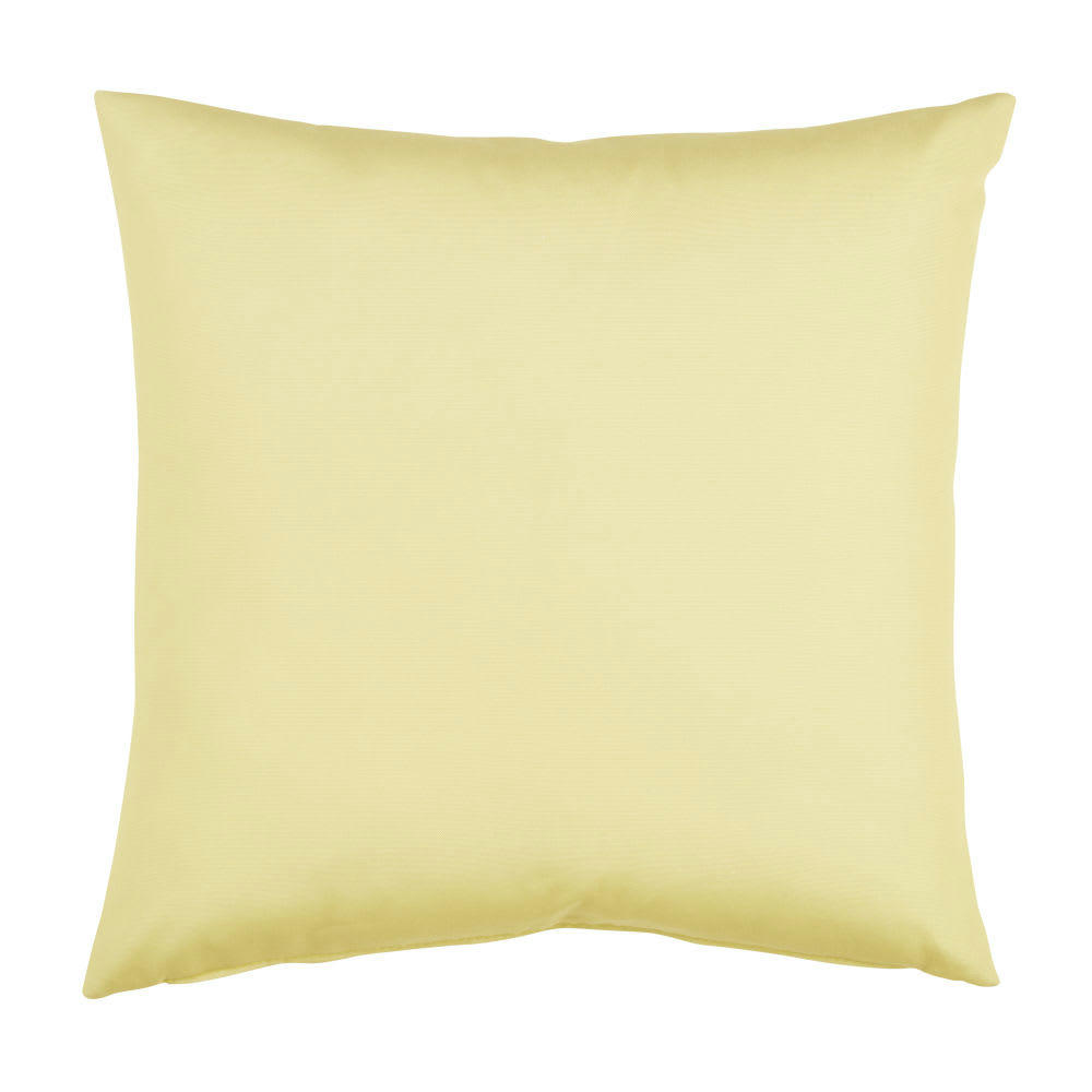 SEMINOLEC - Coussin imprimé palmier bleu vert, écru et jaune 45x45