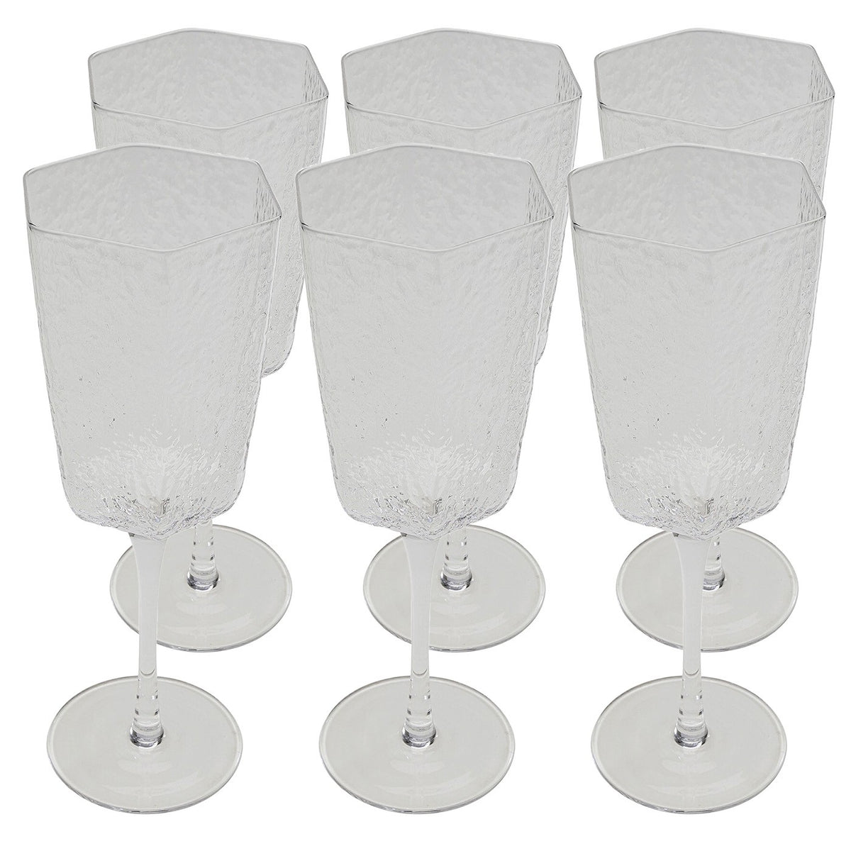Kare Design Wijnglazen Wit Cascata (6/Set)