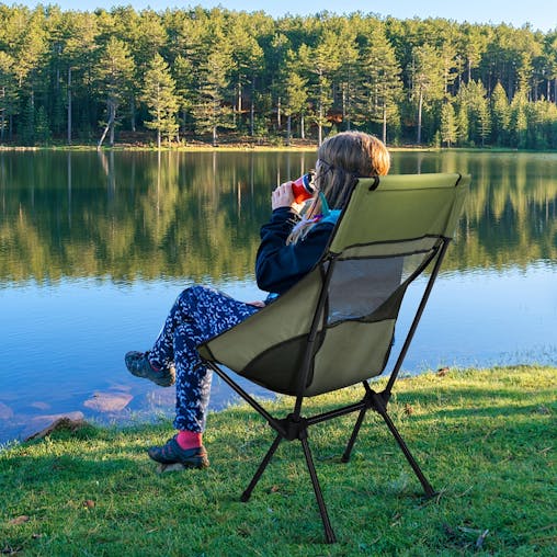 NNETM Folding Camping Chair Lightweight High Back Seat
