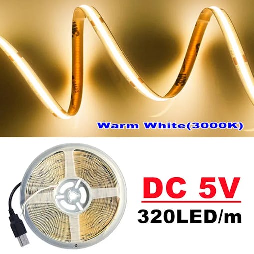 NNEOBA USB-Powered High-Density COB LED Light Strip
