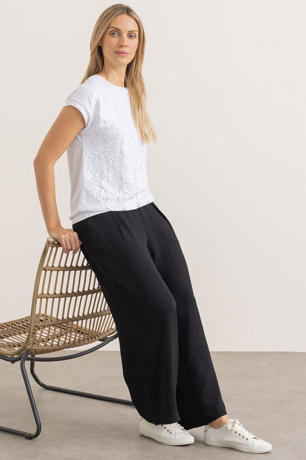 Klass. Textured Wide Leg Trousers