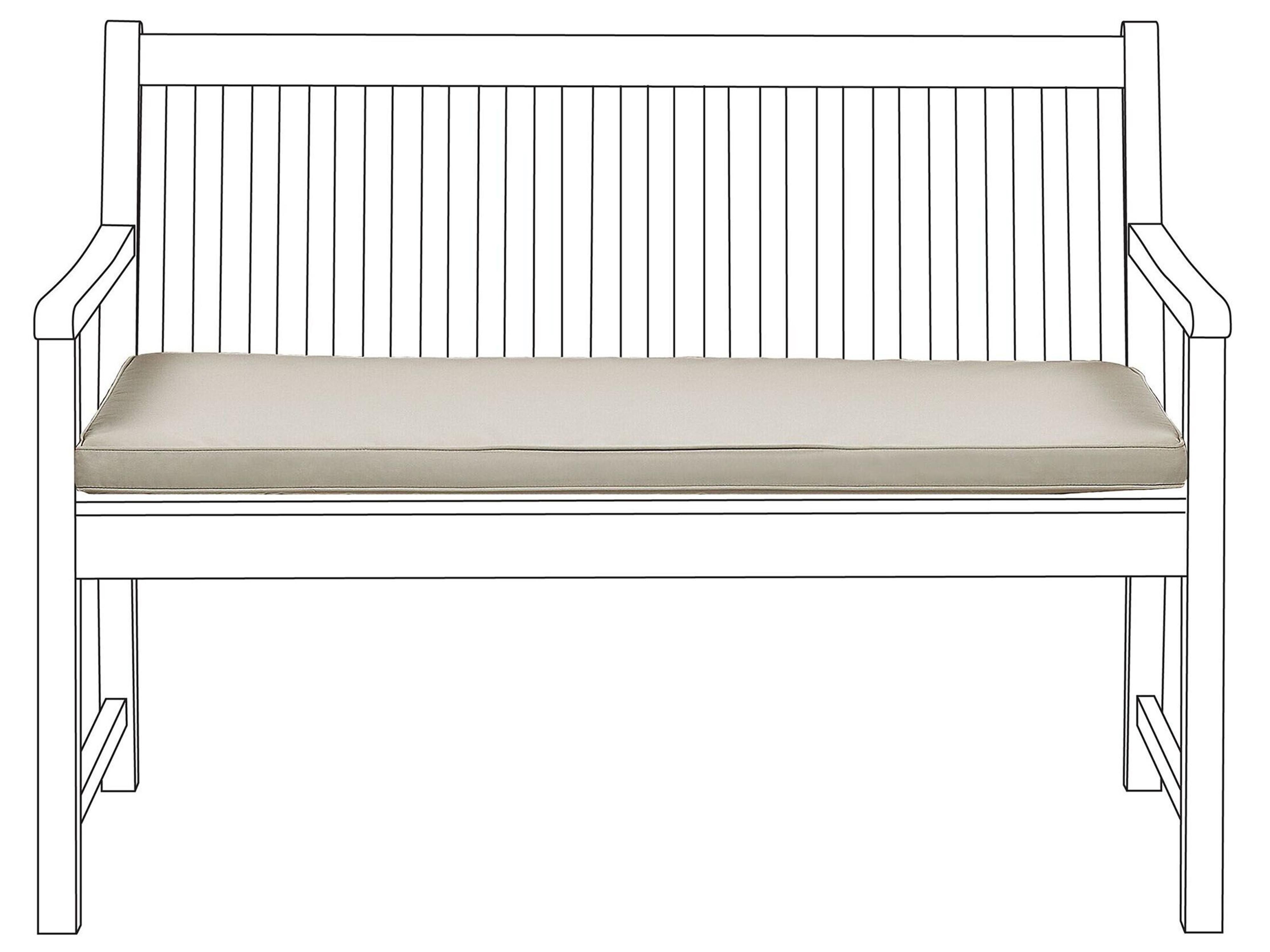 Bench Seat Pad Cushion VIVARA 112 x 54 cm Beige