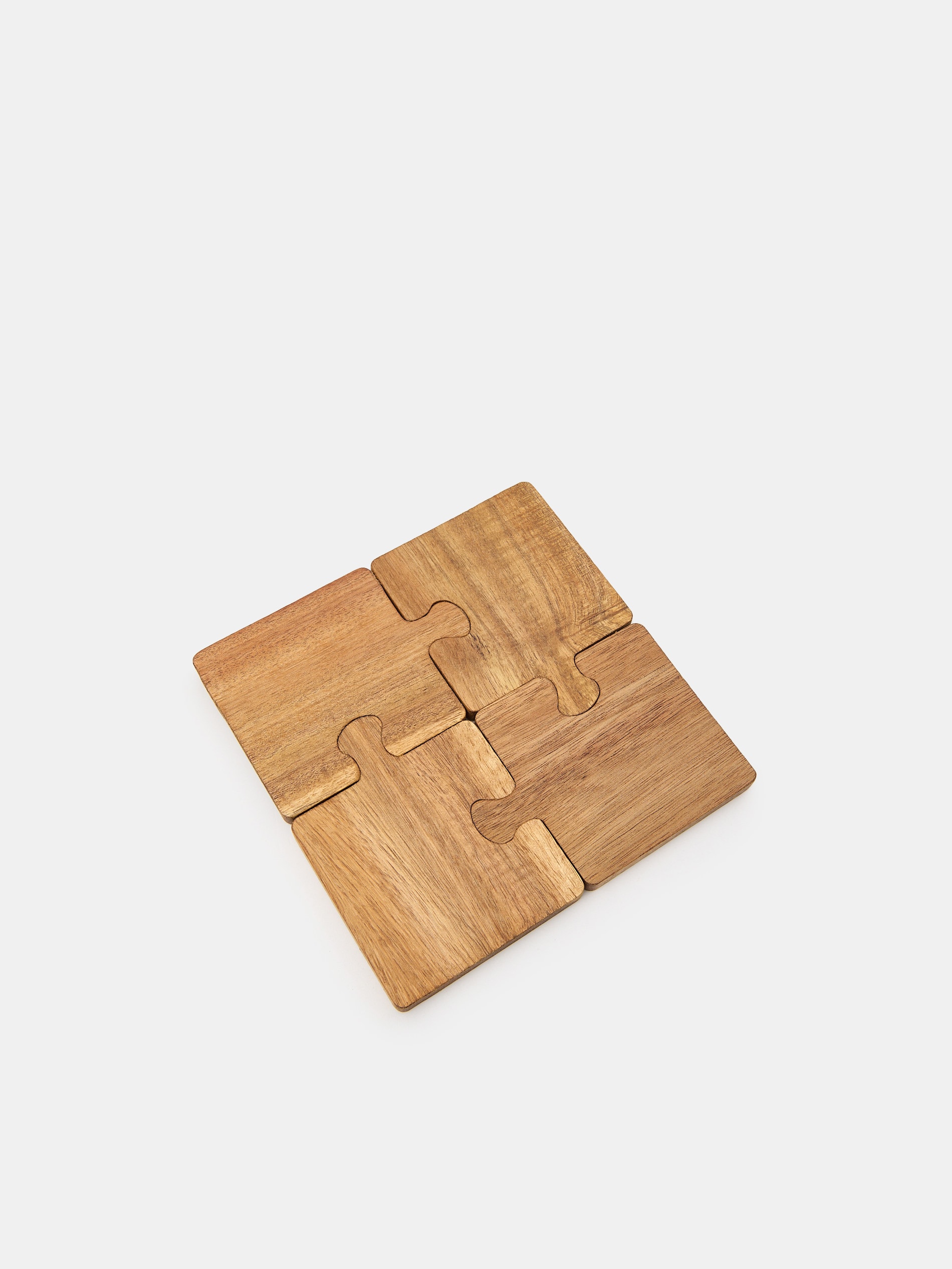 Drewniane podkładki pod kubek puzzle 4 pack
