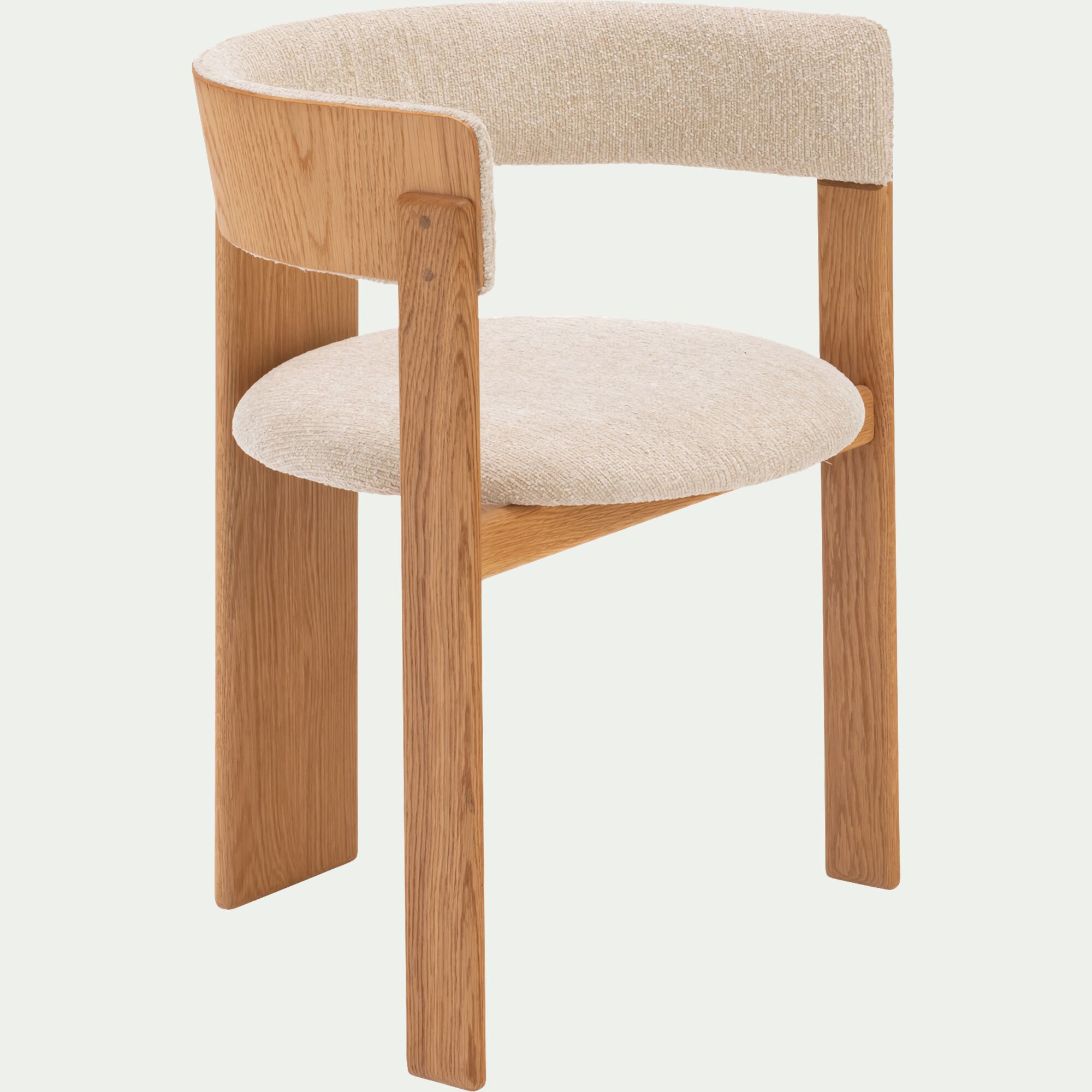 ADONIA - Chaise en tissu bouclette avec accoudoirs - blanc