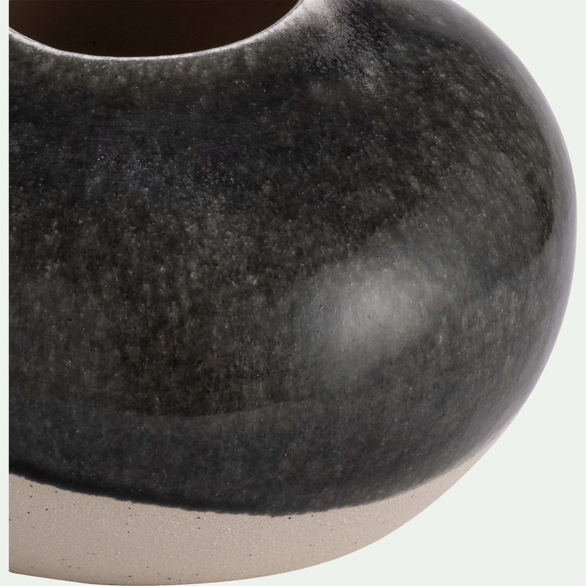 DINAN - Vase boule en grès H12cm - gris