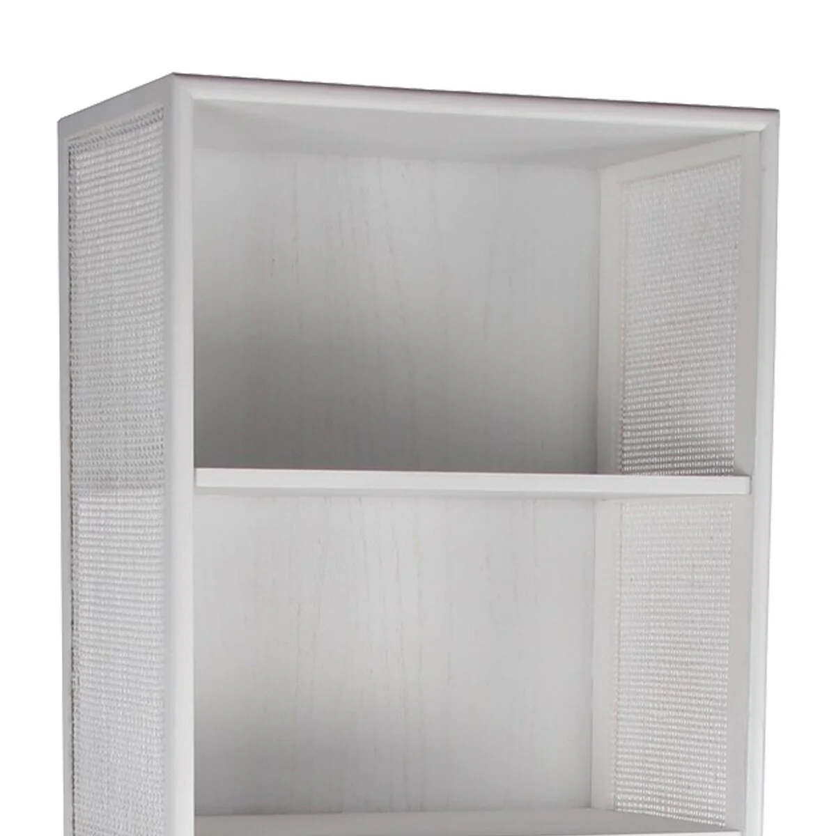 1 Drawer Wood Rack with 5 Open Shelves, White