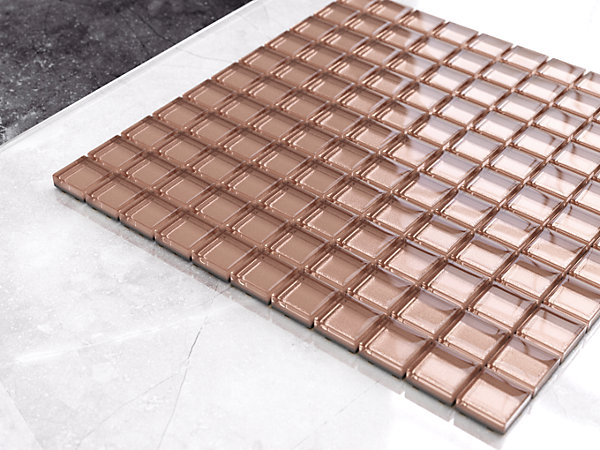Mosaïque en verre sur filet pour salle de bain ou cuisine 30 cm x 30 cm - Sun tanning