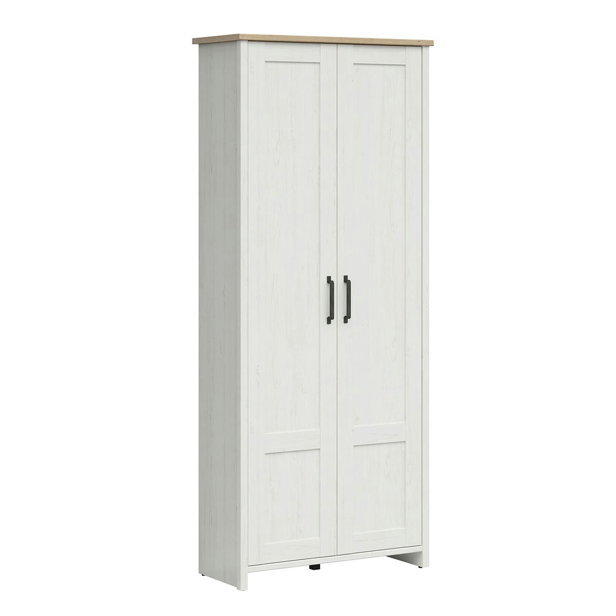 - Armoire 2 portes blanc et naturel