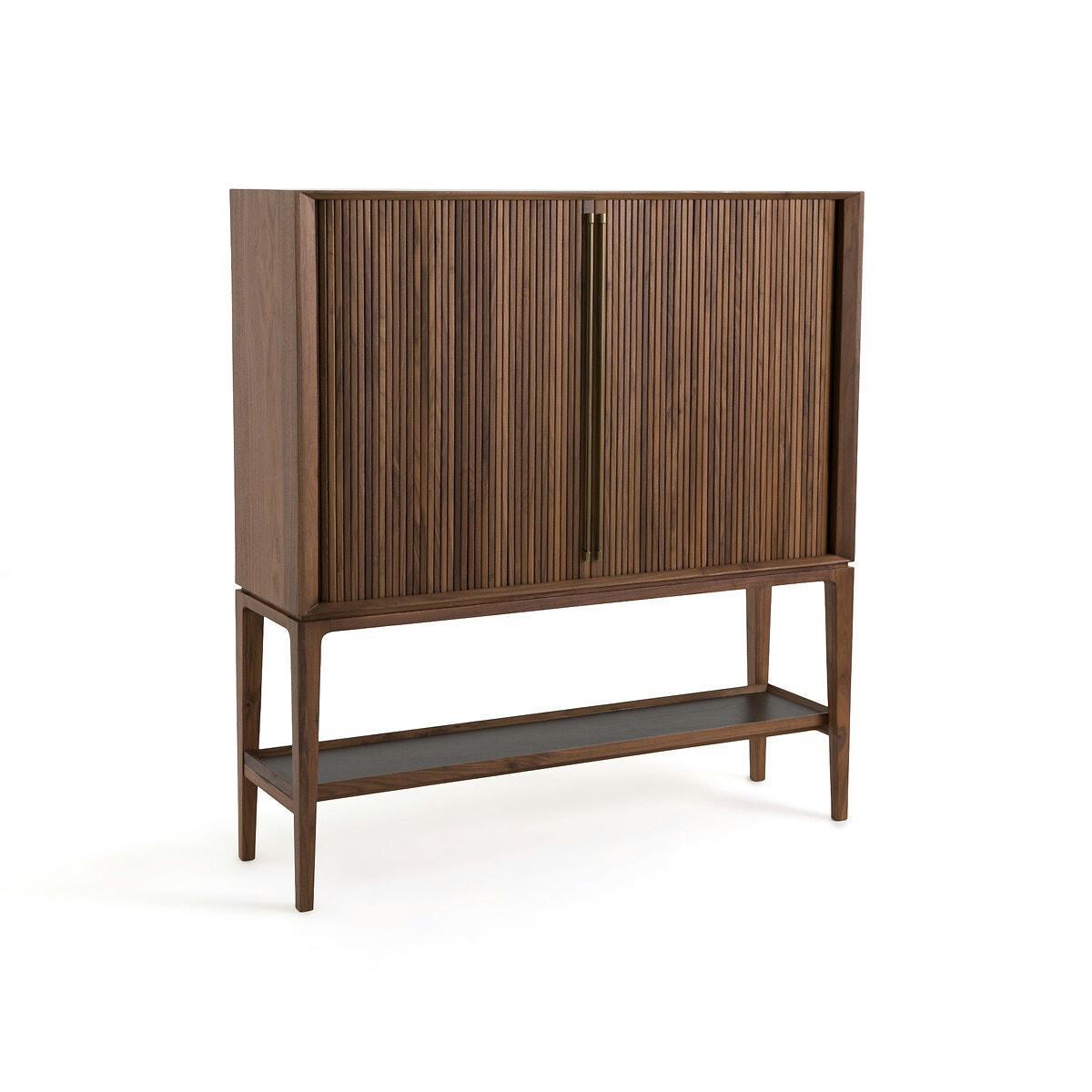 Buffet haut/bar noyer et cuir, Liamca