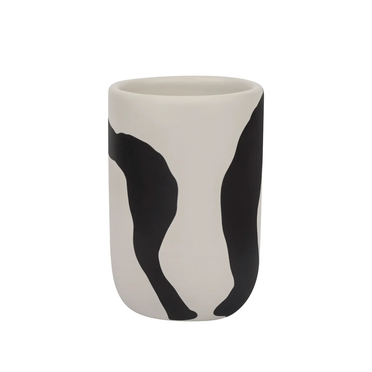 Mette Ditmer - Icon Zahnputzbecher, off-white / schwarz