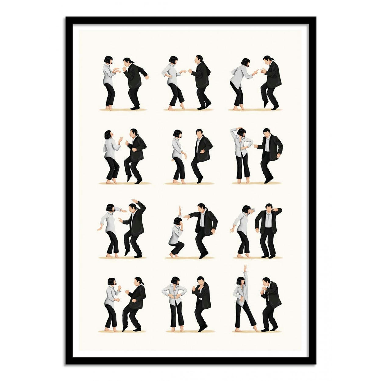 NOUR TOHME - PULP FICTION DANCING - Affiche d'art 30 x 40 cm