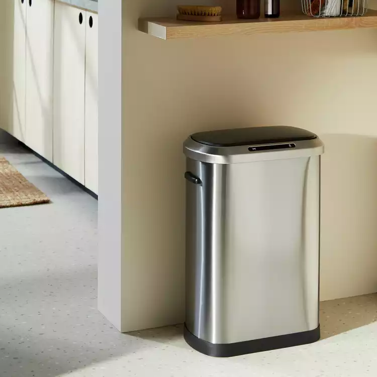 Habitat 50 Litre Brushed Stainless Steel Sensor Bin