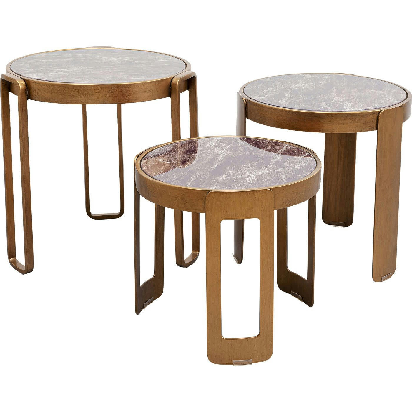 PERELLI - Tables basses Perelli cuivre set de 3 Kare Design