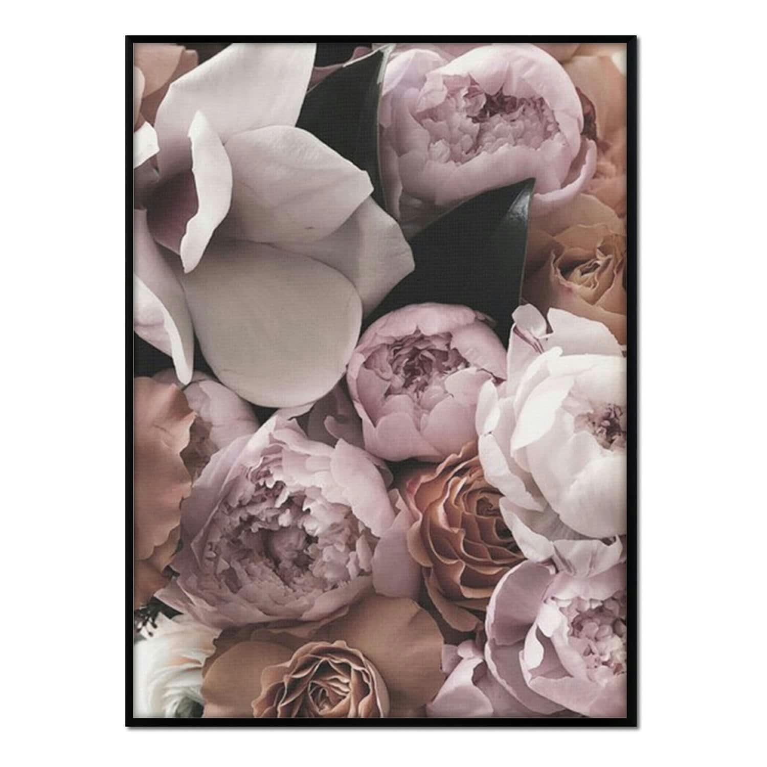 FLORES - Affiche avec cadre noir - Pot-pourri de Fleurs - 50x70