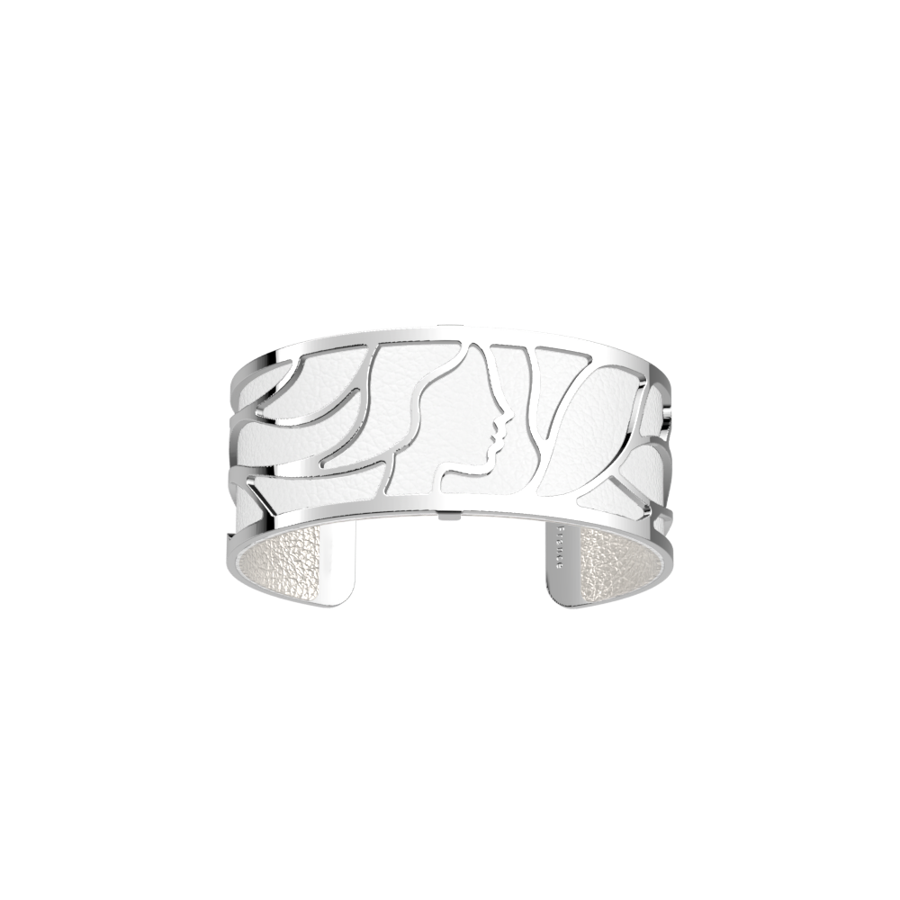 Manchette Marianne, cuir réversible Blanc Nacré / Blanc