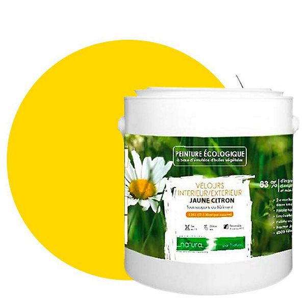 Jaune Citron Peinture interieur exterieur aspect velours Natura - Jaune Citron - 2.5L